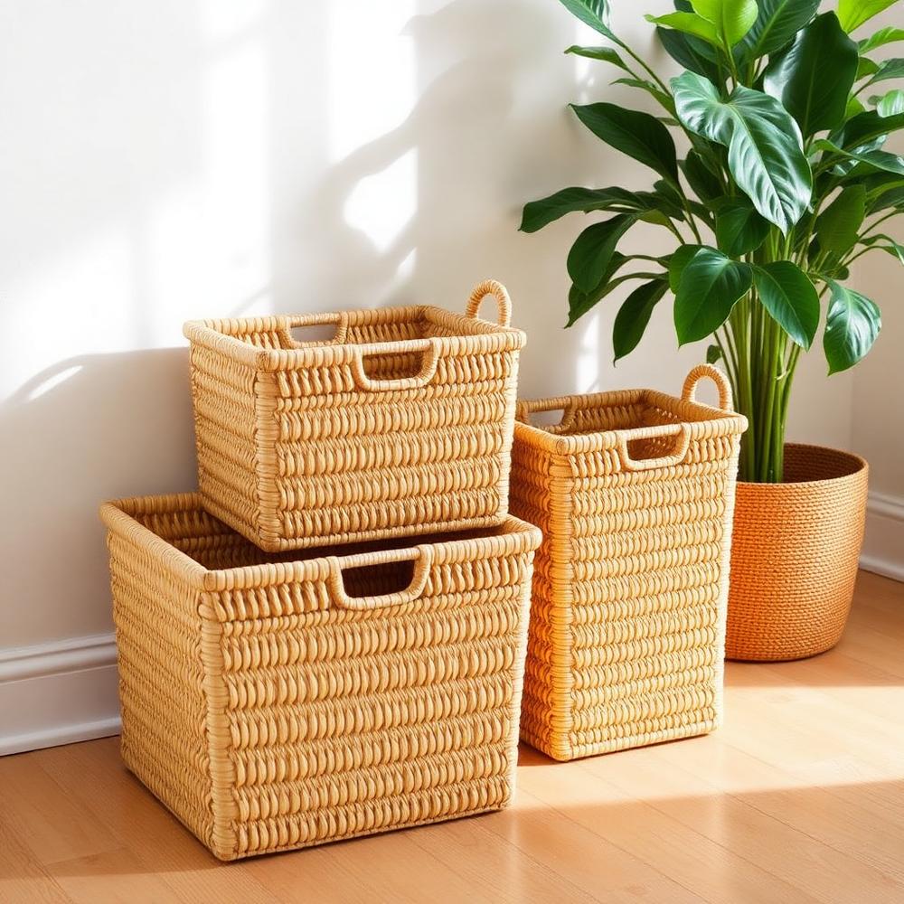 Rattan Storage Baskets (Set of 3)