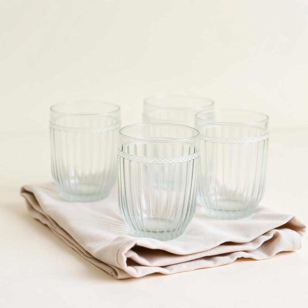 Ribbed Glass Tumblers (Set of 4)